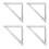 4Pcs Silver Aluminum Triangle Ruler 90 Degree Protractor for Office 7