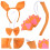 4Ensembles Costume Animal Oreilles Queue Couleurs Variées 11
