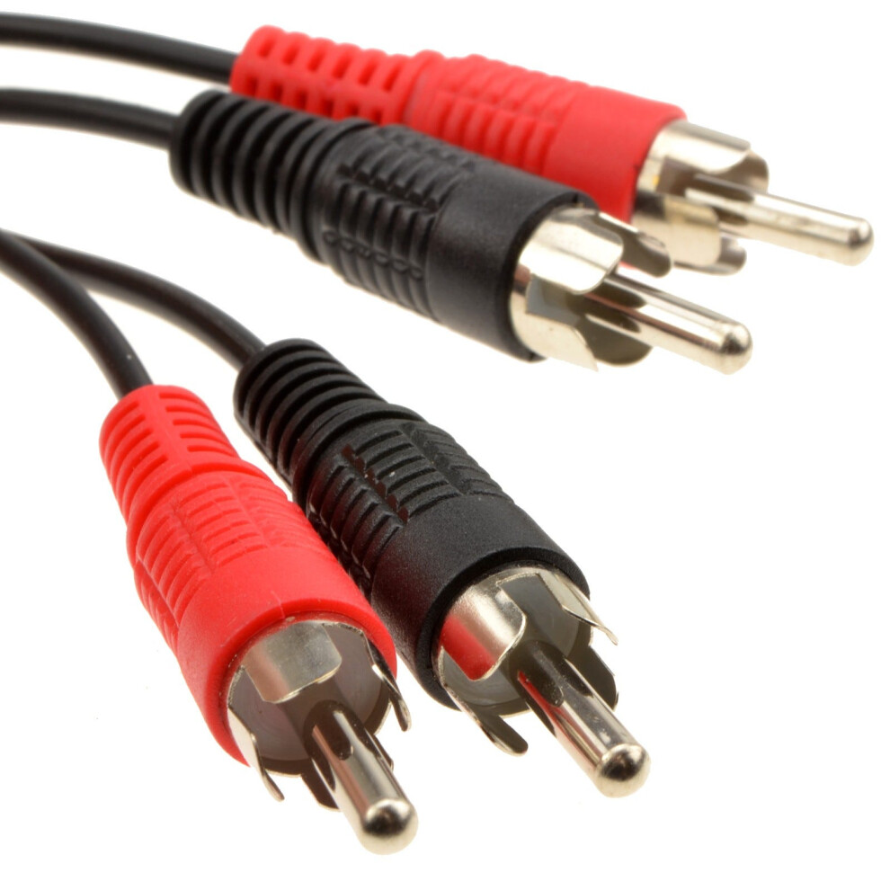Rca Phono Twin Plugs To Plugs Stereo Audio Cable Lead Nickel 5M 5055383402120