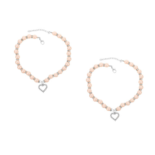 2Pièces Collier Pet Multi Couleurs Perles Artificielles 1