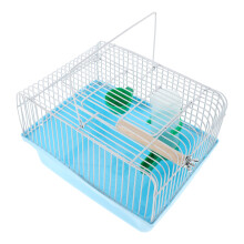 Blaue Vogeltransportkäfig ABS Metall Mit Tränke Und Futterbox