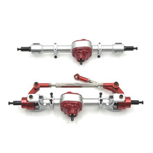 Conjunto de Eje Delantero y Trasero para MNMODEL 1/12 MN82 LC79 MN78 Piezas de Coche de Control Remoto ActualizacióN de Metal Rojo