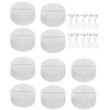10 Stuks Acryl 3D LED-Lampvoet Tafel Nachtlampje Basis 7 Kleuraanpassing ABS Batterij of USB-Aangedreven Verlichtingsaccessoires
