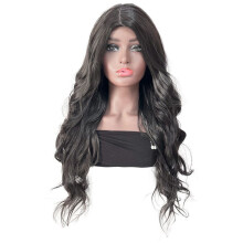 WIND FLYING Ombre Parrucche Sintetiche per Capelli con Frangia per Donne Nere Fibra Resistente al Calore TRESS Parrucca Acconciatura Ondulata Lunga
