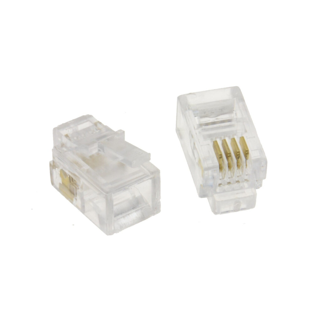 Rj10 4P4c Modular Crimps Ends Plugs Connector For Handset Cables/Leads [10 Pack] 5055383439201
