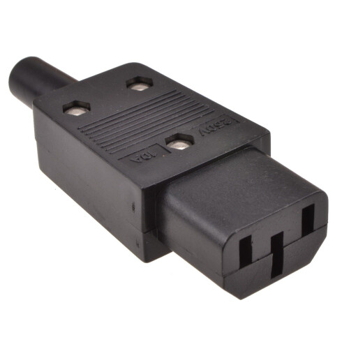kenable Rewireable IEC C13 Female Inline Socket Adapter Plug 10A 250V