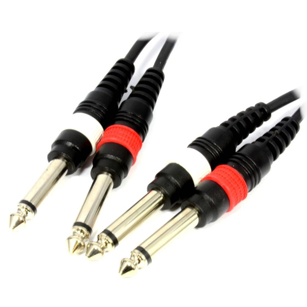 Kenable Pulse 2X 6.35Mm Male Mono Jack Plugs To Jacks Shielded Cable 1.5M