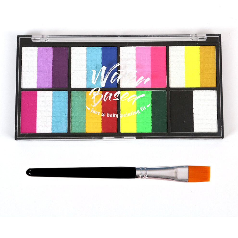 Watercolor Face Paint Set 18 Colors with 4 Brushes & Stencils 172g