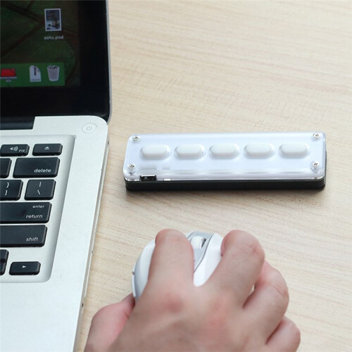 5 Keys Custom Keypad Macro Programmable  Keyboard Copy Paste Rgb Button Gaming Mechanical Keyboard White 2