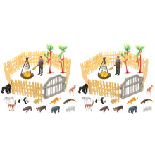 2Ensembles Miniatures Animaux De Ferme Jouets Éducatifs En Plastique