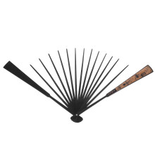 Complet Cadre Ventilateur Bambou Pliable Noir Art Décoratif DIY