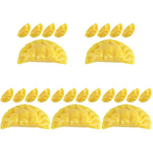 25Pcs Realistic PVC Egg Dumpling Model Decorative Food Prop in Yellow