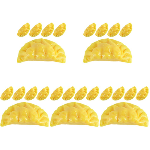 25Pcs Realistic PVC Egg Dumpling Model Decorative Food Prop in Yellow