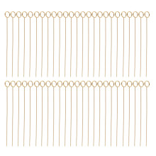DIY Craft Beading Pins Real Gold Plated Metal Wire Eyepins Jewelry Making Supplies Easy To Use Durable Lightweight For Earrings Pendants Bulk Set