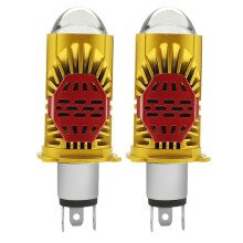 2Pcs Car H4 LED Headlight Plug-in Light Dual Lens for Car Motorbike Integrated High Bean & Low