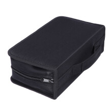 2Pcs Black Handheld Cd and Dvd Storage Bag Durable with Smooth Zipper