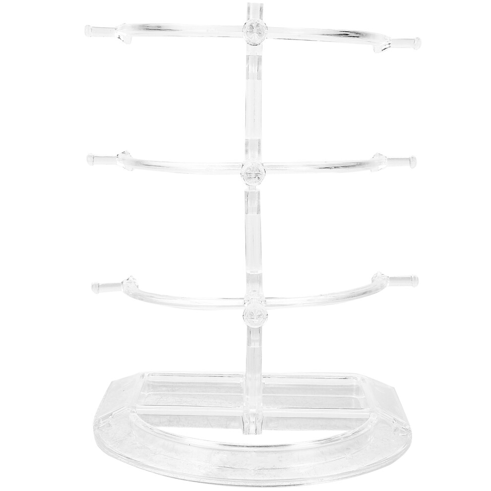 Solustre 3Pcs Transparent Eyeglasses Holder Multi-Tier Ps Display Stand
