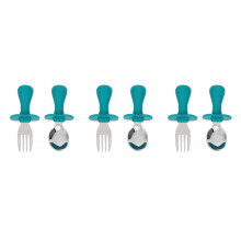 3Sets Silicone Kids Silverware Set Green Toddler Forks and Spoons Safe