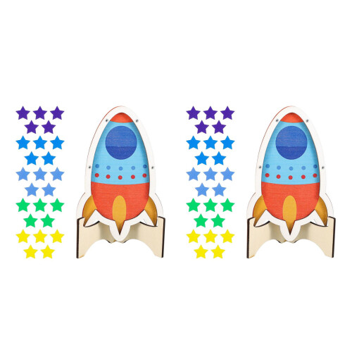 2Ensembles De Récompense Étoiles En Bois Coloré Pour Enfants 2