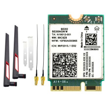 BE202 WiFi7 Card +2x10DB Antenna 2.4/5/6G Tri-Band 5374M Gigabit Wireless WiFi Network Card 5.4