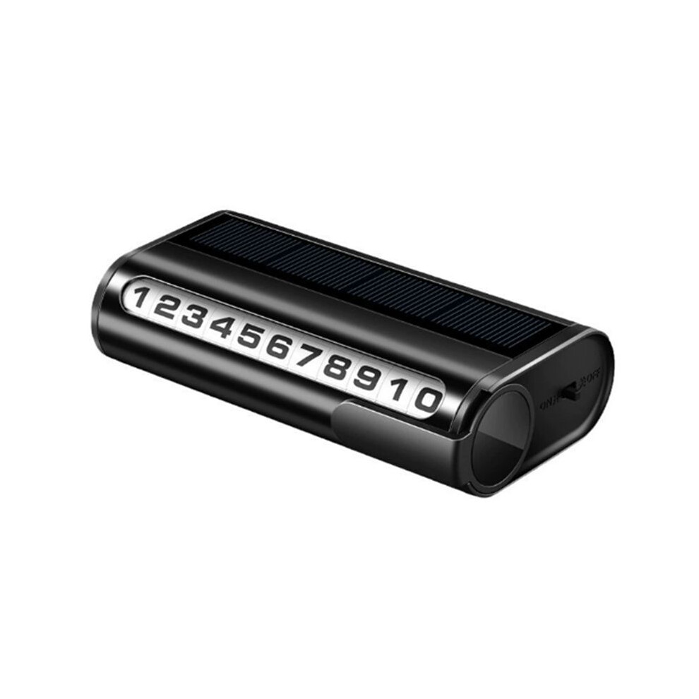 Car Parking Number Plate Luminous Auto Parking Card Solar Charging Temporary Stop Phone Number Card 4712193355756
