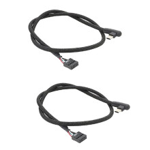 2 StüCk USB 9Pin auf Typ C Kabel für Computer-Motherboard Anti-Shielding Mesh Verbessert StabilitäT und Geschwindigkeit 60CM