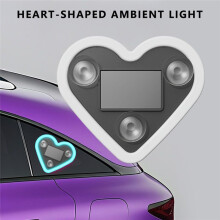 Car LED Ambient Light, Love Heart Solar Vehicle Neon for Triangle or Back Window, Ice Light