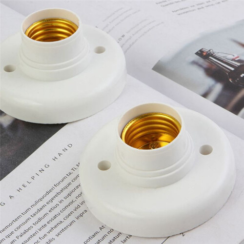 E27 Douille à Vis Blanc Plafonnier Lampe Ampoule Fixation Base Support Ampoule Support Spirale LED Ampoule Base Éclairage 2