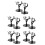 10Sets Black Plastic Model Display Stands Adjustable Figures Holder 6