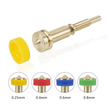 8 Stuks Alles-In-Één Messing Titanium Mondstuk 0,25/0,4/0,6/0,8 mm Heatbreak Messing Titanium Mondstuk voor E3D Revo Hotend Extruder