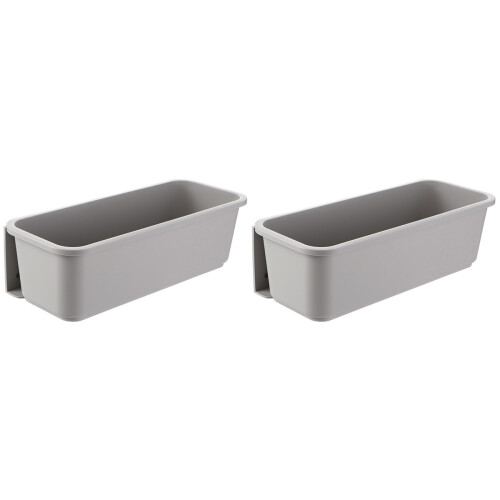 2Pcs Grey Kitchen Cabinet Shelves Pull Out Drawers Under Shelf Storage