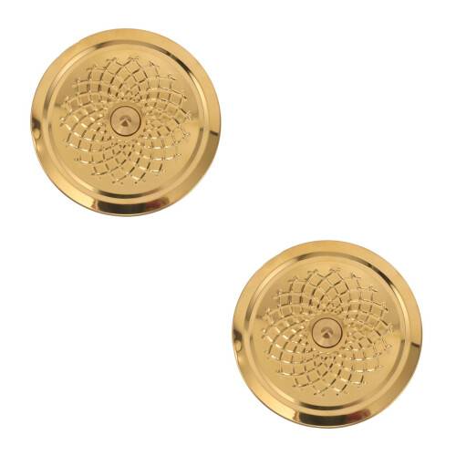 2Pcs Golden Wine Decanter Base with Embossed Design for Quick Aeration