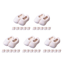 30Paires Mini Chaussures En Bois Clair Pour Décoration Poupées