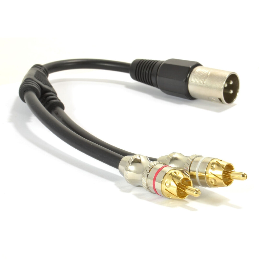 Kenable Xlr Adapter Plug To 2 X Phono Rca Plug Adapter Cable Lead 25Cm