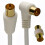 kenable RF Right Angle TV Aerial Freeview Plug Video Cable & Coupler GOLD  3m White 1