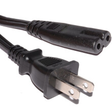 Power Cable US 2 Pin Plug (NEMA 1-15P) to C7 (Figure 8) Connector 18AWG Lead 2m Black