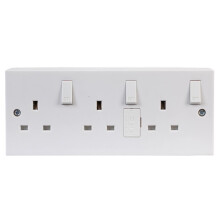 3 Gang Wall Sockets With Individual Switches And Back Box Converter