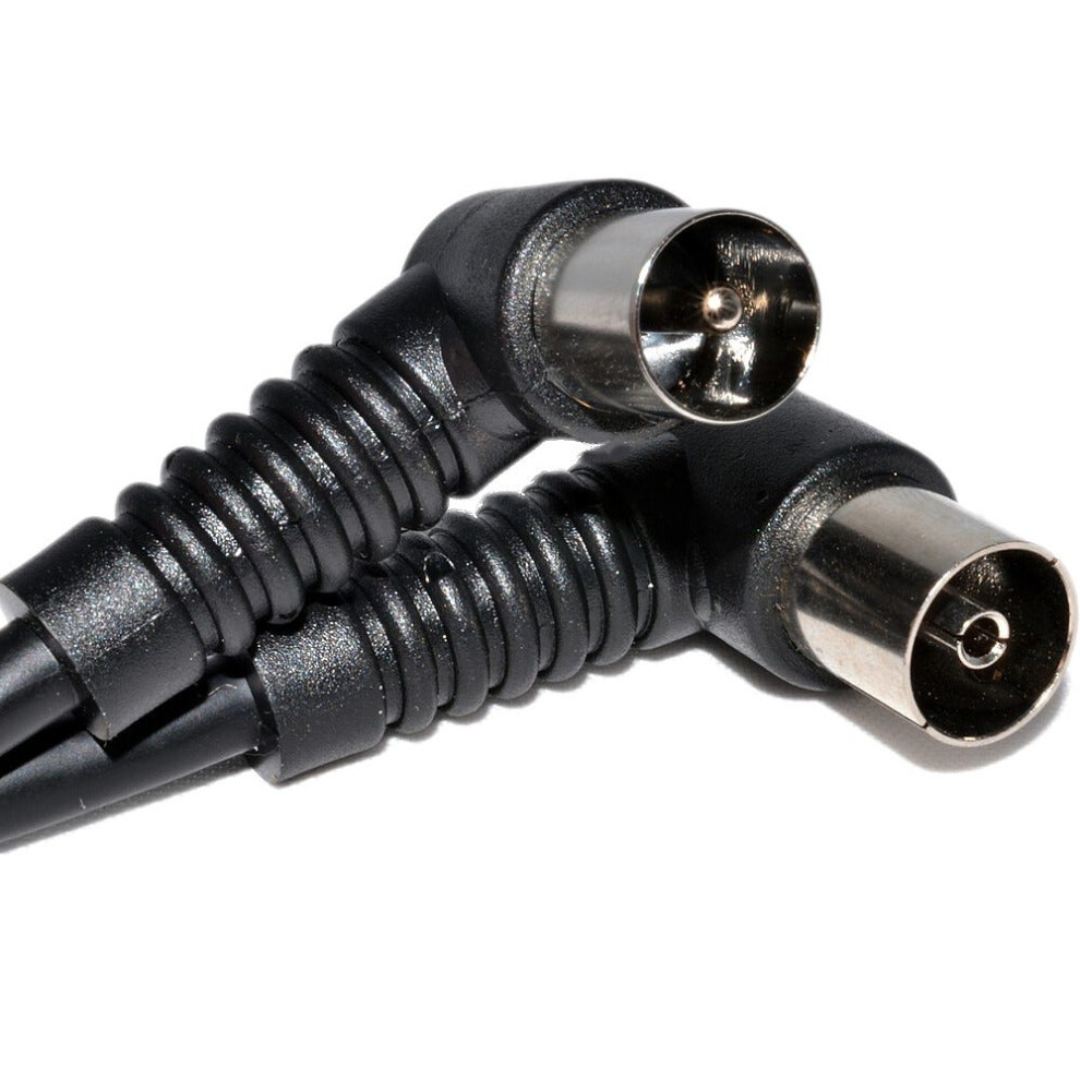 Kenable Rf Fly Lead Right Angle Plug - Socket Coax Tv Freeview Cable 2M