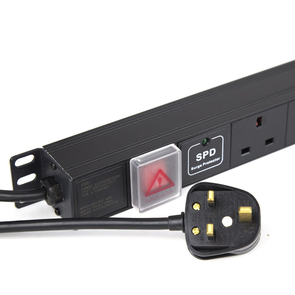 Kenable Pdu Uk Sockets 12 Way With Uk Plug Power Distribution Unit Vertical Surged 1.8M