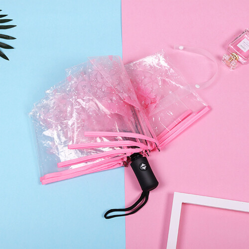 Automatic Umbrella 8 Ribs, 12.3oz Pink Transparent 2