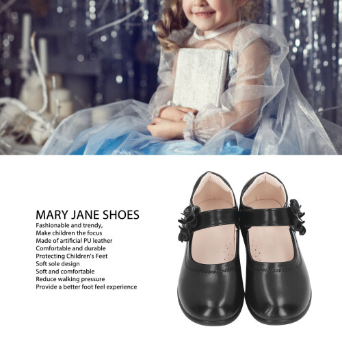 Mary Jane Schuhe Mädchen Schwarz Schuluniform Gr.