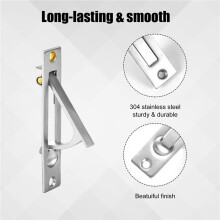 8Pcs Pocket Door Pull,304 Stainless Steel Pocket Door Handle with Screws, Door Hardware for Bathroom Closet Hallway