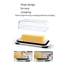 Beurrier, Beurrier Hermétique avec Couvercle pour Comptoir et Réfrigérateur, Récipient à Beurre Lavable au Lave-Vaisselle