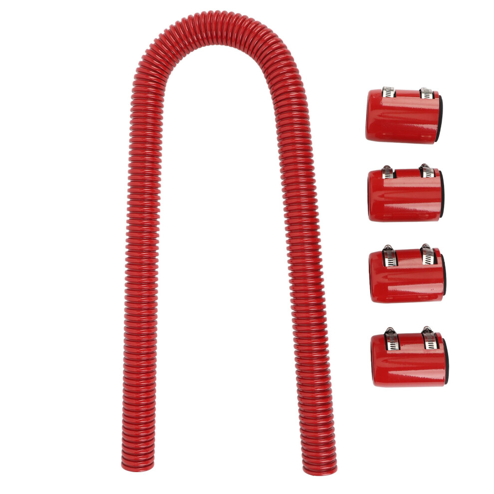 48 Inch Stainless Steel Radiator Coolant Water Hose Kit With Clamps Red 8061386480130