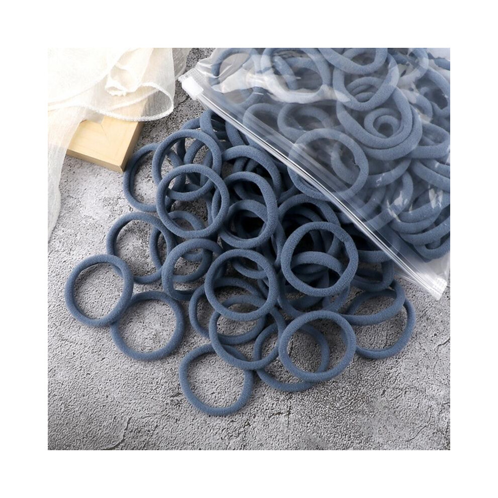 (Haze Blue, One-Size) Women's Basic Hair Bands, 50 Pcs Simple Solid-Color Elastic Headbands, Hair Rope Ties, Hair Accessories And Ponytail 7033947296260