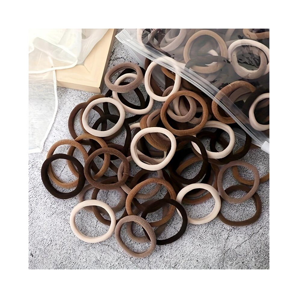 (Multicolor1, One-Size) Women's Basic Hair Bands, 50 Pcs Simple Solid-Color Elastic Headbands, Hair Rope Ties, Hair Accessories And Ponytail 7033947296314