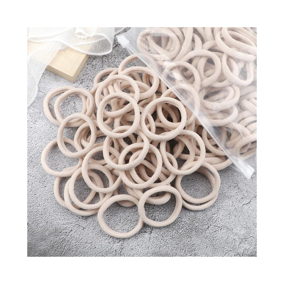 (Milky White, One-Size) Women's Basic Hair Bands, 50 Pcs Simple Solid-Color Elastic Headbands, Hair Rope Ties, Hair Accessories And Ponytail 7033947296307