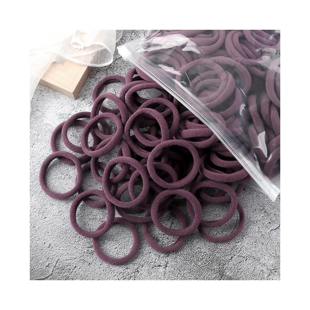 (Red Purple, One-Size) Women's Basic Hair Bands, 50 Pcs Simple Solid-Color Elastic Headbands, Hair Rope Ties, Hair Accessories And Ponytail 7033947296376