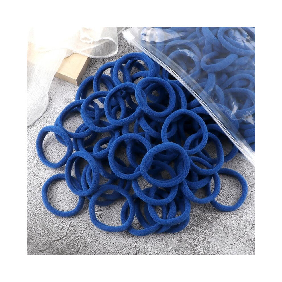 (Navy Blue, One-Size) Women's Basic Hair Bands, 50 Pcs Simple Solid-Color Elastic Headbands, Hair Rope Ties, Hair Accessories And Ponytail 7033947296345