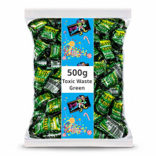 Toxic Waste Green 500g Ultra Sour Fruit Candy - Individually Wrapped Bulk Sweets